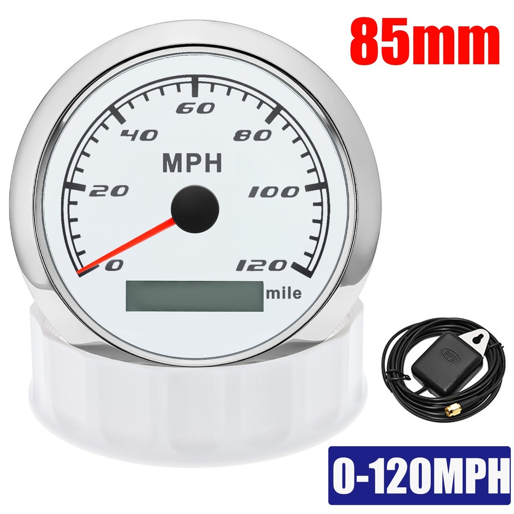 85mm GPS Speedometer with 7-Color LED Display for Car Truck Boat 0-120MPH