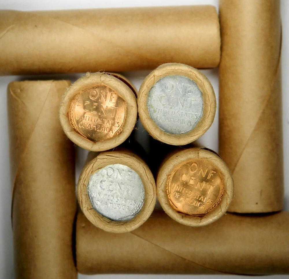 Estate Coin Lot Roll BU Lincoln Wheat Pennies Steel Cents-image