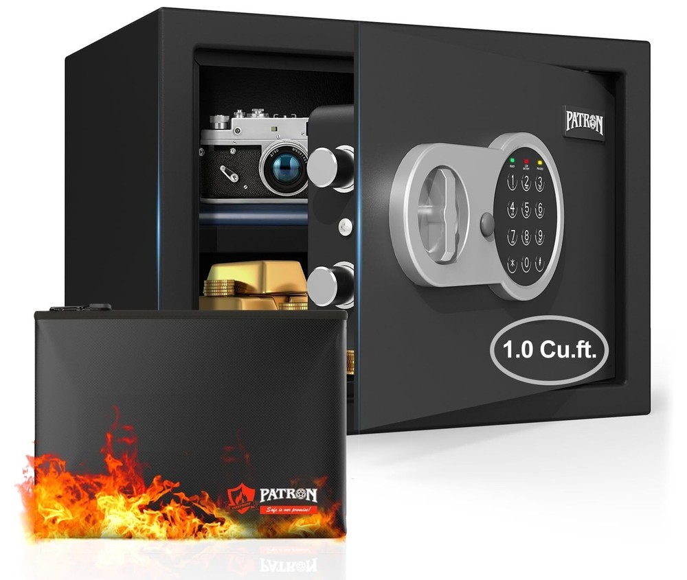 PATRON Fireproof Safe 0.77 Cu.ft for Home Office with Electronic Keypad Secures Cash and Documents
