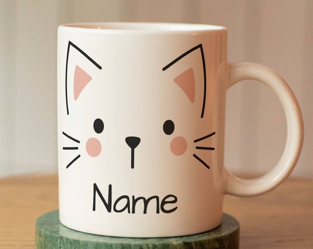 Personalized Cat Mug With Name Custom Name Mug Cat Children's Cup Gift For Women
