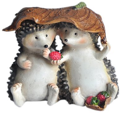 Enchanted Story Fairy Garden Hedgehogs Sharing Outdoor Statue