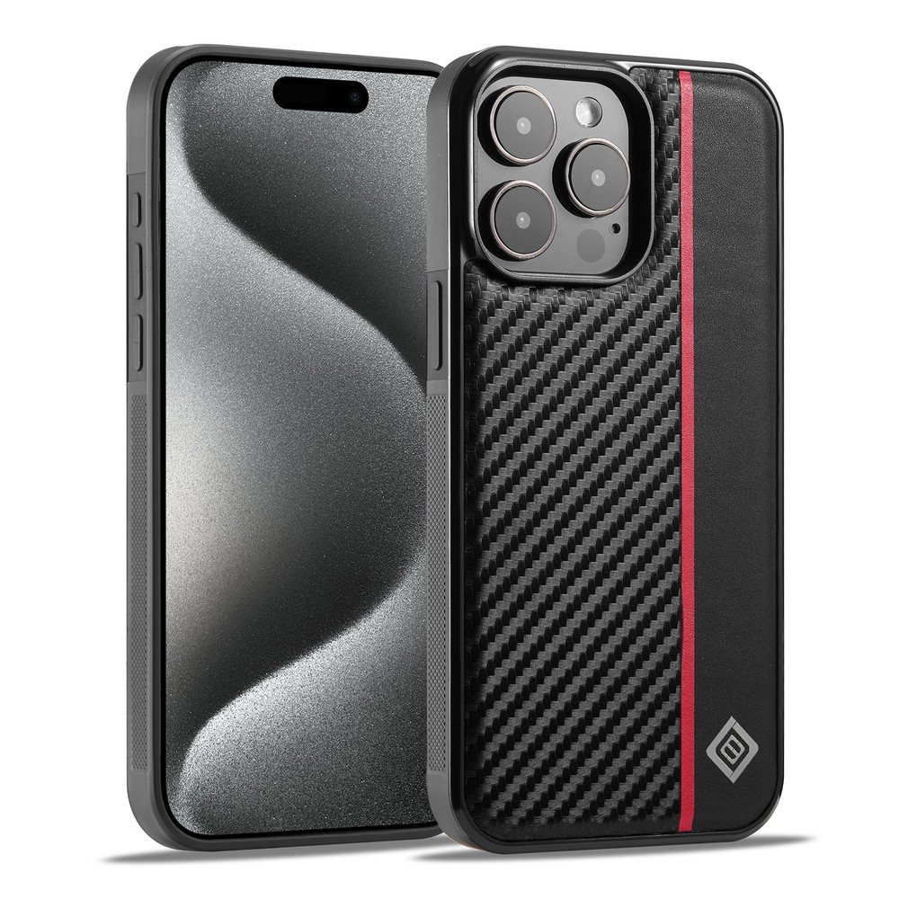 Rugged Case For iPhone 16 Pro Max 15 14 13 12 Carbon Fiber Pattern Shockproof