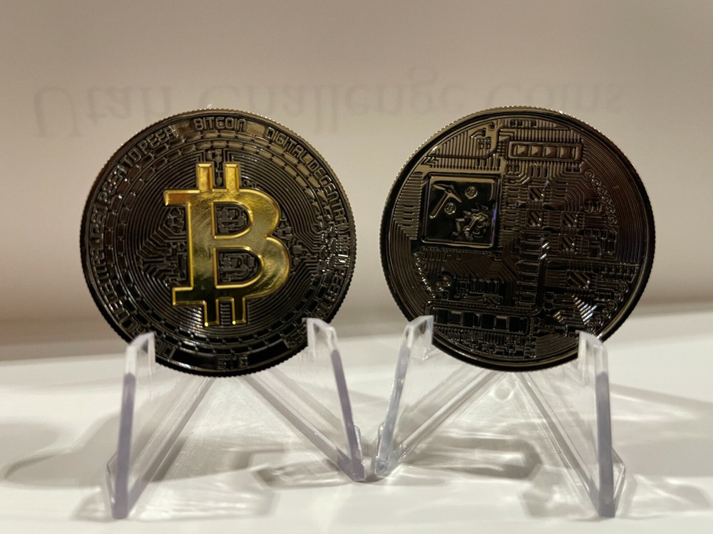 Physical Blackout Bitcoin Coin | Cryptocurrency | Challenge Coin-image