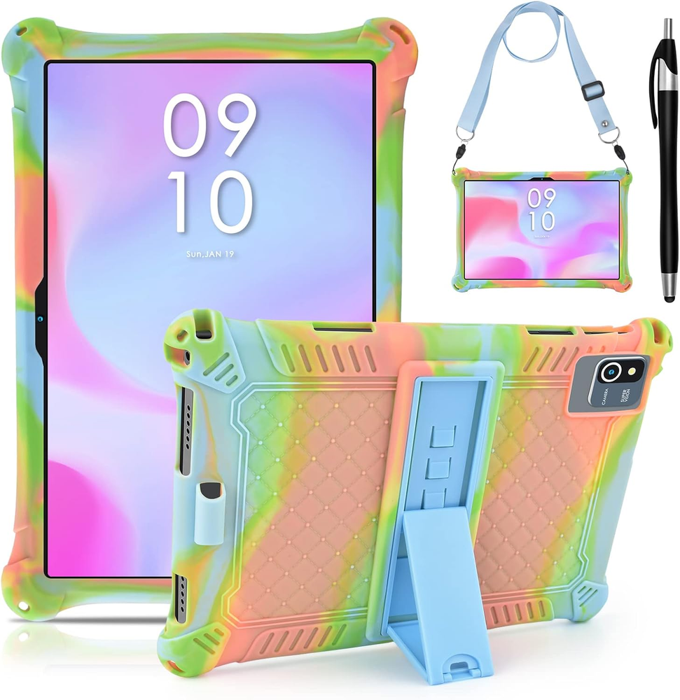 Okaysea 10.1 Inch Tablet Case with Stylus Pen Shoulder Strap Modern Design