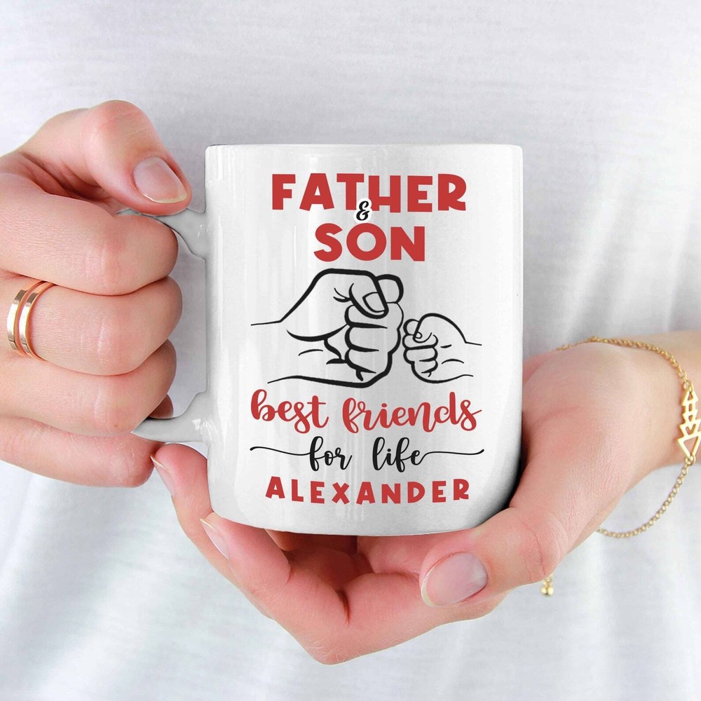 Custom Engraved Coffee Mug Gift for Dad from Son - Father's Day, Birthday, Christmas