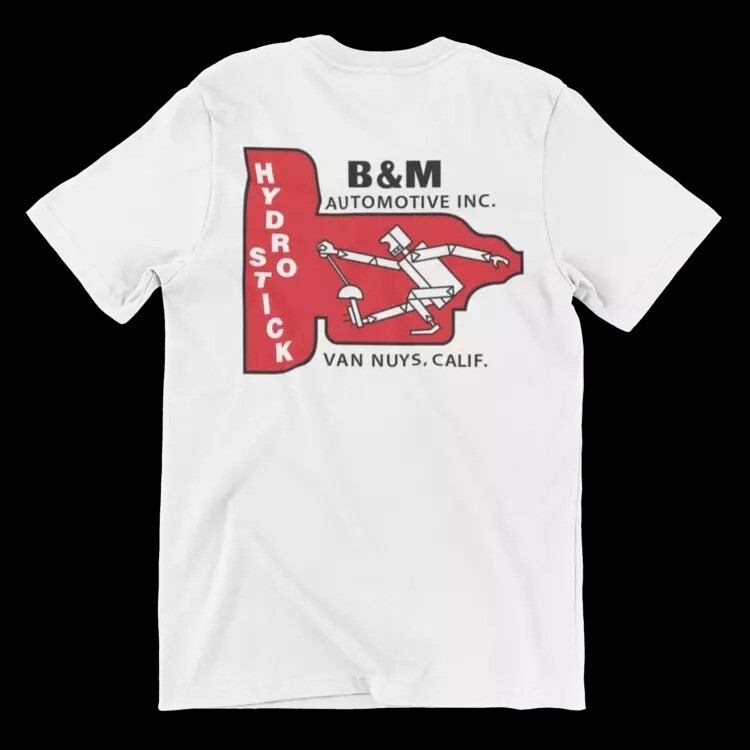 B&M Hydro-Stick Transmisson (654A) T-Shirts, White 100%Cotton.