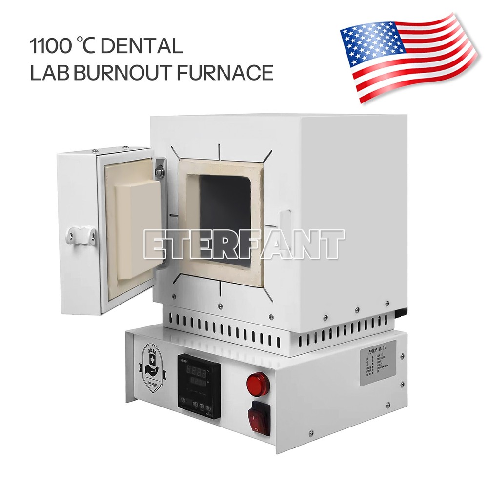 1100℃ Dental Wax Burnout Furnace Mini Muffle Oven 220V High Temp