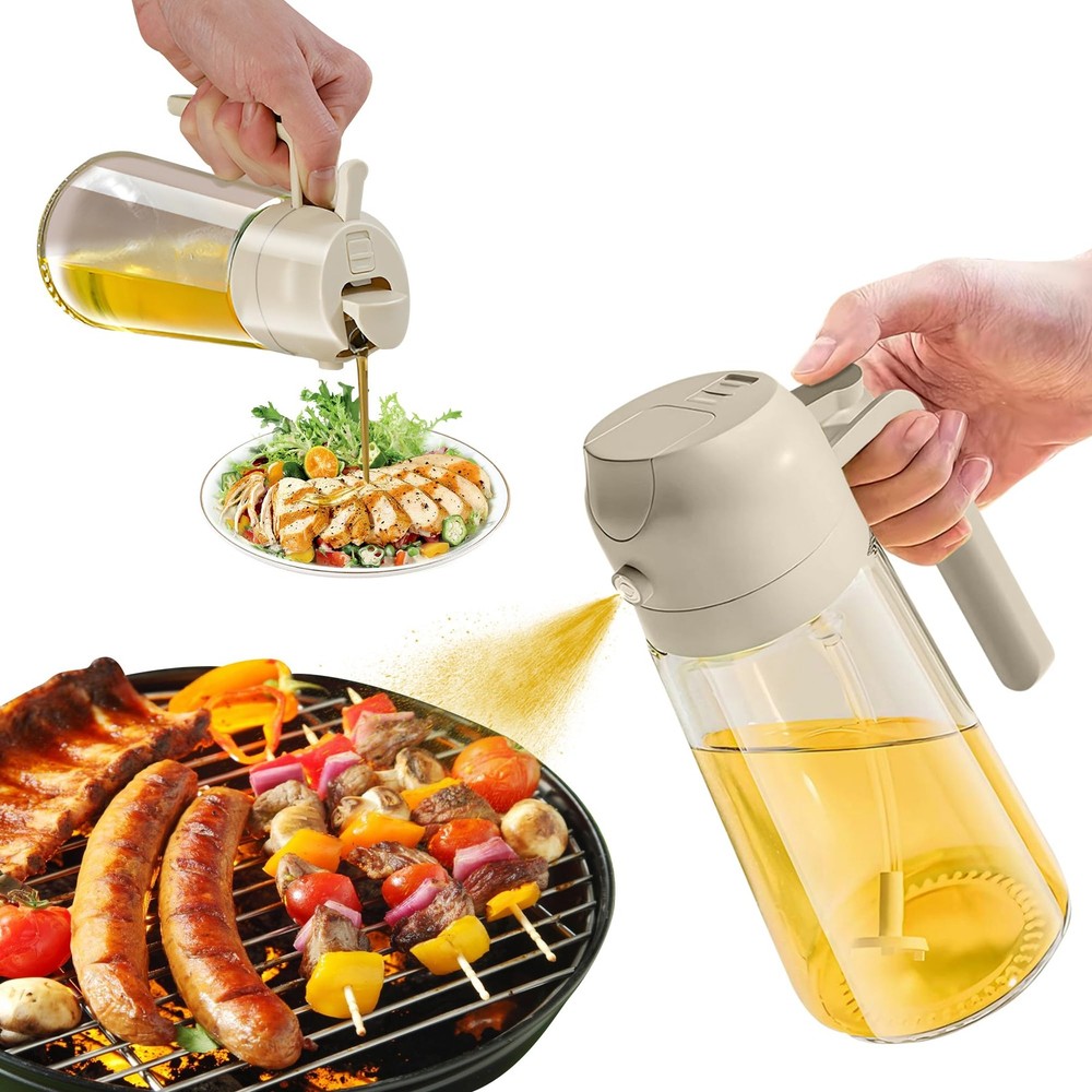 2-in-1 Kitchen Oil Dispenser Bottle with Spray & Pour Function