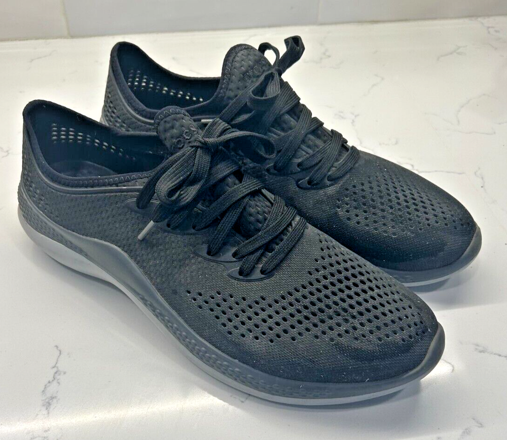 Crocs LiteRide 360 Pacer Black/Slate Grey Shoes Lace Up Men’s Sz 13