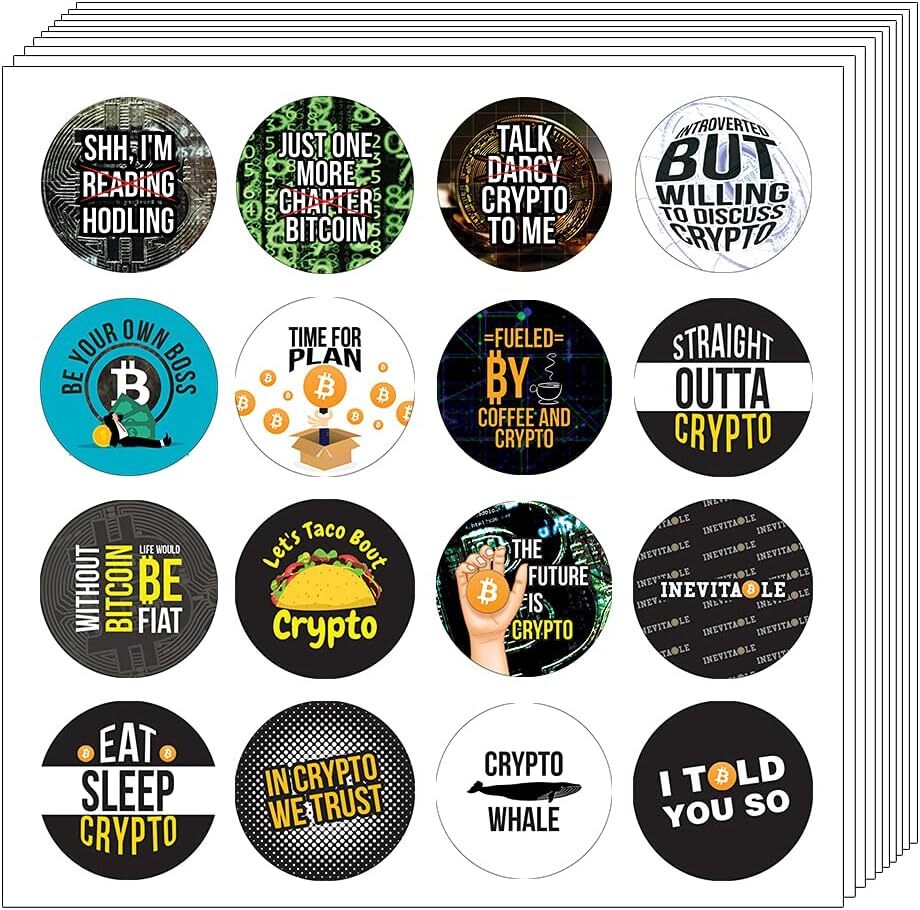 Hilarious Cryptocurrency Stickers - 10 Sets with 16 Unique Designs-image