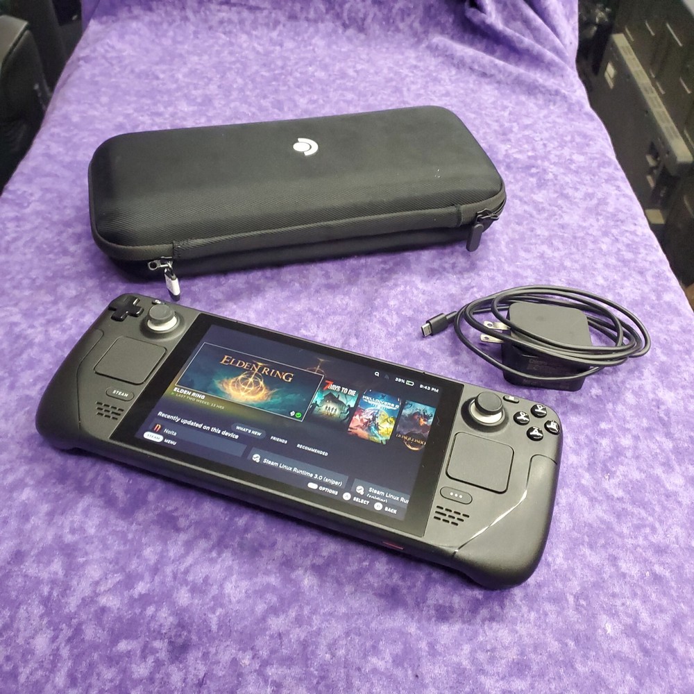 💥NEW OPEN BOX💥VALVE STEAM DECK MODEL 1010 GAMING CONSOLE W/ CASE & CHARGER