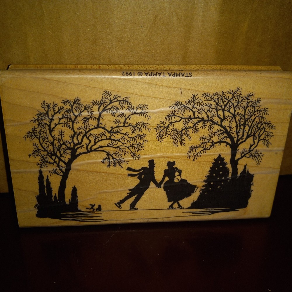 Central Park New York Couple Rubber Stamp Stampa Tampa 1992