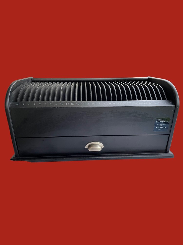 Attractive Mail Bill Organizer Black With Storage Drawer