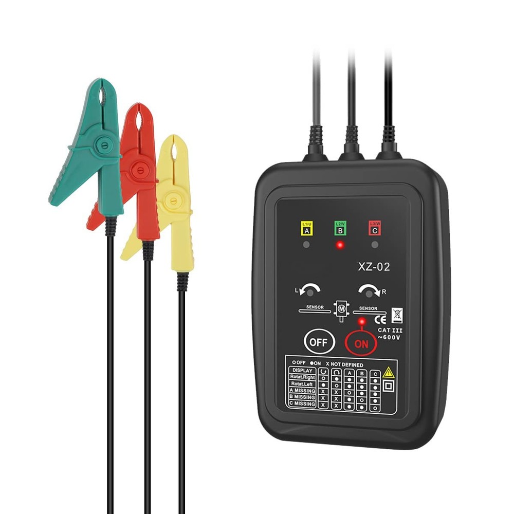 Non-Contact 3 Phase Rotation Meter AC 70-600V Phase Sequence Tester