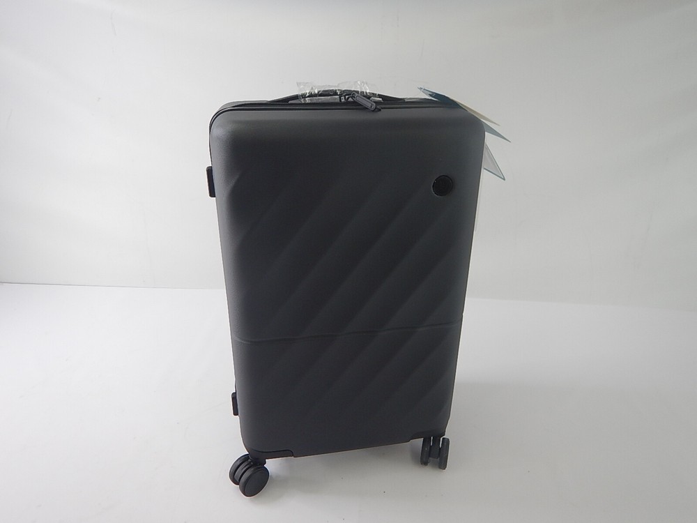 NINETYGO LG20006 20-Inch Black Carry-On Suitcase with Double Spinner Wheels