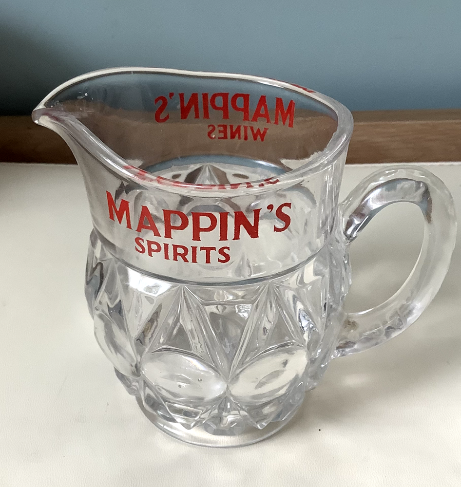 Vintage Mappin's whiskey glass water jug Rotherham collectible rare spirits