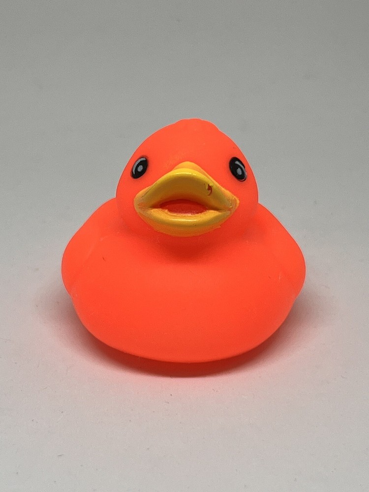Bright Neon Orange Rubber Duck 2” Ducky Bath Pool Jeep Toy