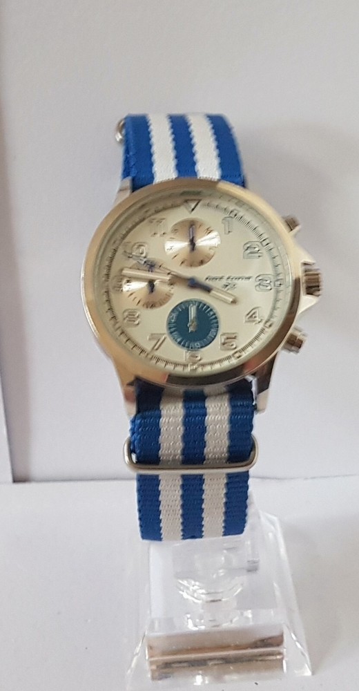 Unisex Hot Tuna Watch With Blue And White Striped Strap