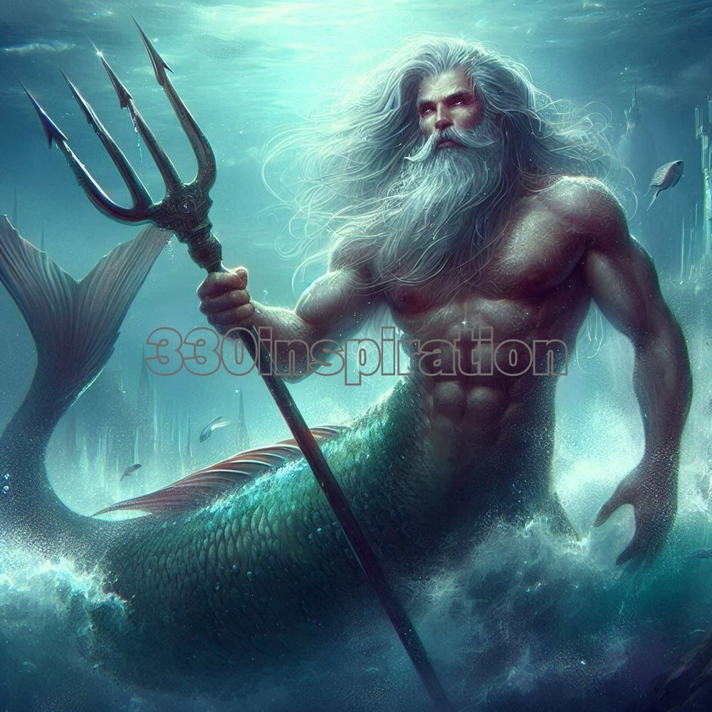Digital Merman Ocean Art Wallpaper Background for Desktop #A66-image