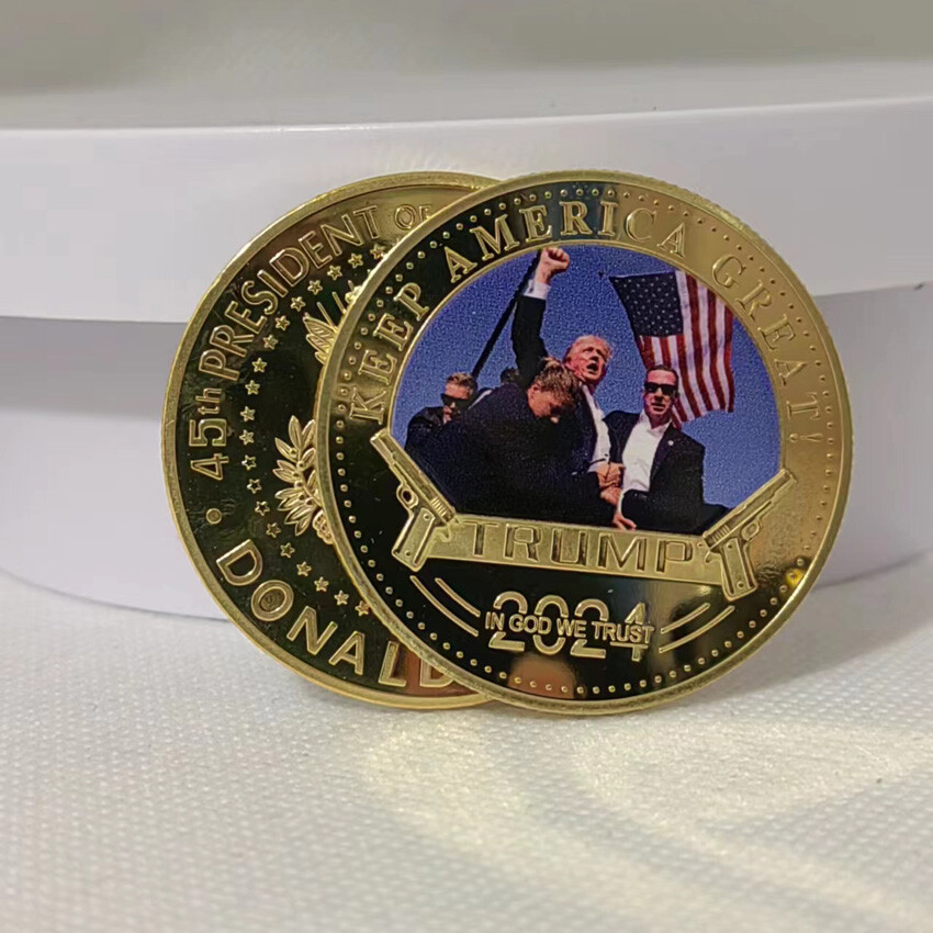 2024 Gift Commemorative Coin Fight Shooting President Donald Trump Assassination