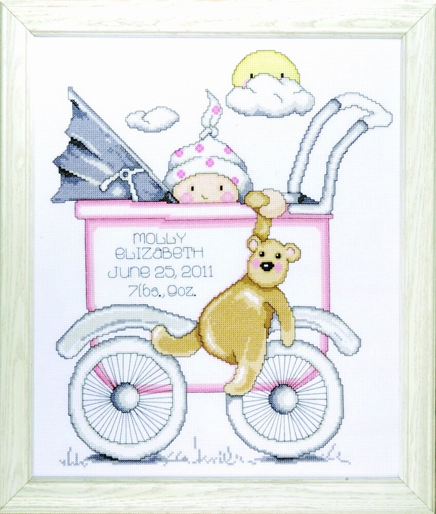 Baby Buggy Girl, 13 x 15 Cross Stitch Kit, 13