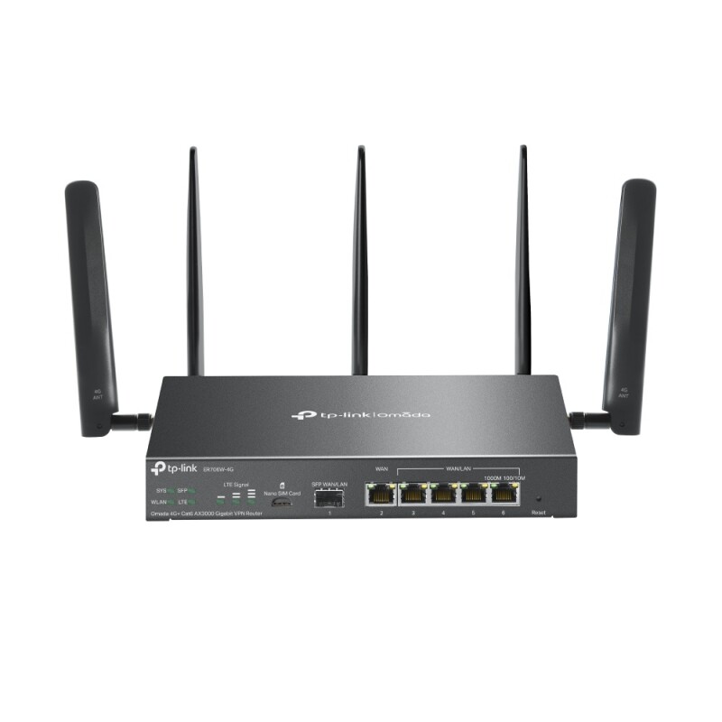TP-LINK Omada 4G+ Cat6 WiFi 6 AX3000 Gigabit VPN Router ER706W-4G Up To 300 Mbps