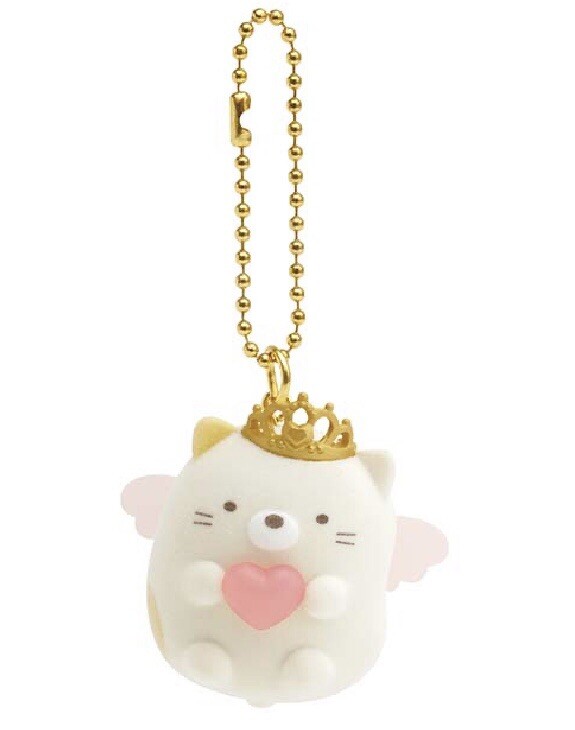 San-X  Sumikko Gurashi shirokuma mascot mini keychain Angel Shirokuma Flocked