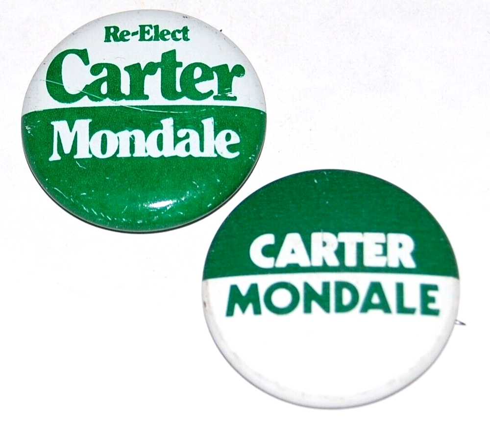 1976 JIMMY CARTER WALTER MONDALE campaign pin pinback button political president