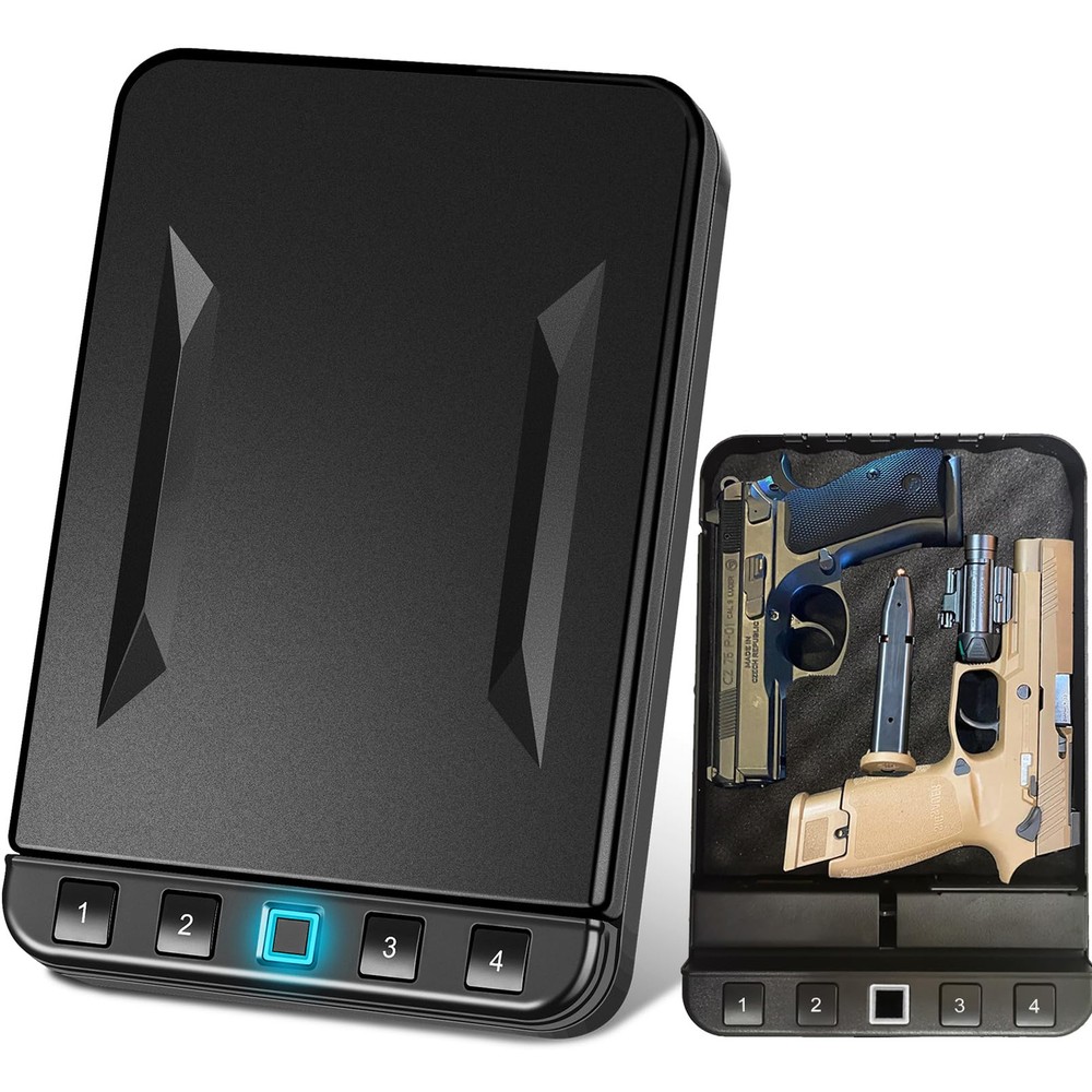 Biometric Pistol Safe with Quick Access Fingerprint Security for Handguns-image