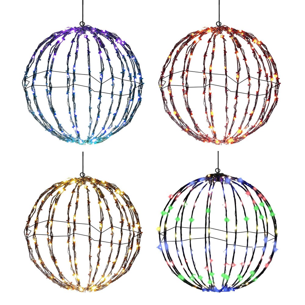 Foldable Outdoor Lighted Garden Globe Spheres for Ambient Illumination