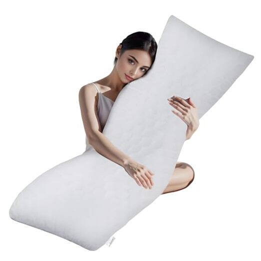 20×54 Full Length Body Pillow with Soft White Insert for Adults