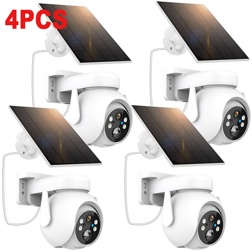 Solar Battery Powered Wireless WiFi Outdoor Pan/Tilt Home Security Camera System