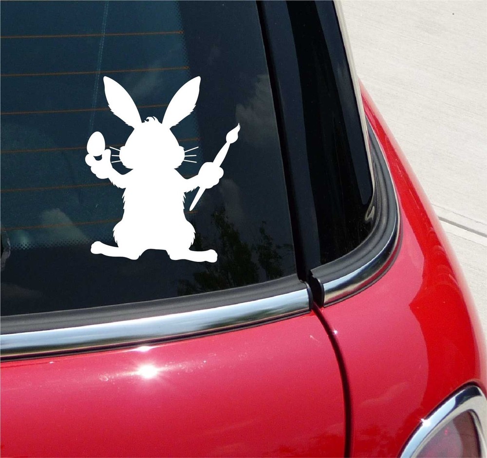 EASTER BUNNY EGG DECORATING GRAPHIC DECAL STICKER ART CAR WALL