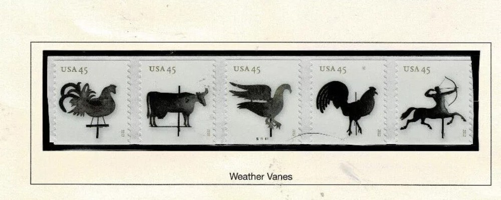 4613-17 4614 4615 4616 4617a Weather Vanes 45c Strip of Five 2012 MNH - Buy Now-image