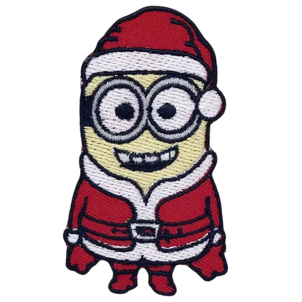 Festive Santa Minion Xmas Iron-On Embroidered Patch