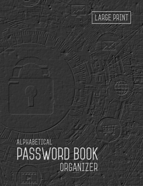 Secure Alphabetical Password Book Organizer 8.5x11 with Tabs-image