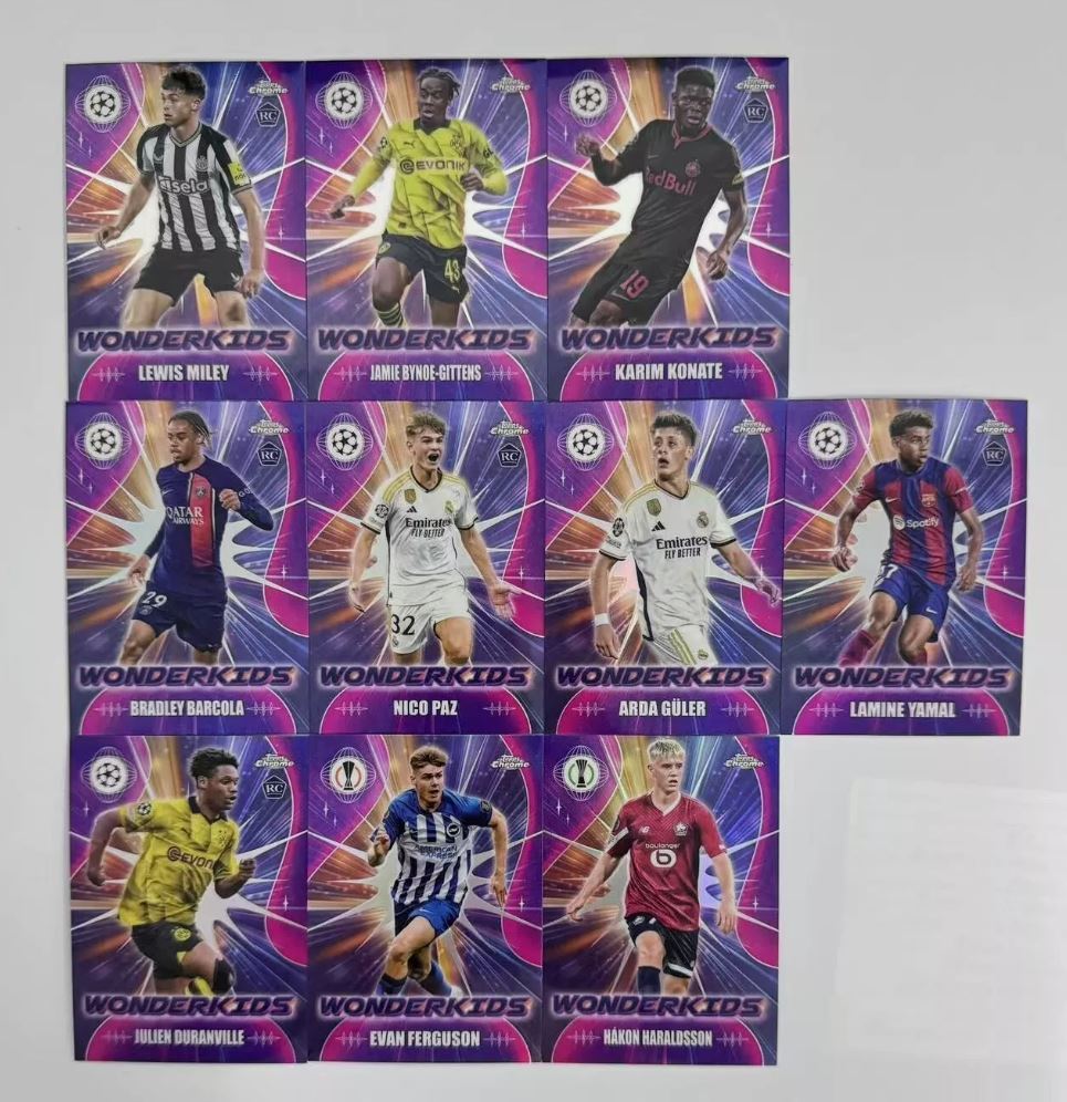 Lamine Yamal Arda Guler 2023-24 Topps Chrome RC Base Wonderkids lots10 -vi