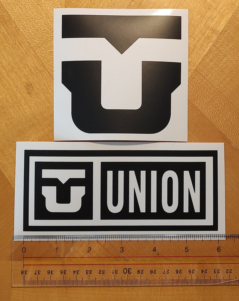 Union Binding Vinyl Decals, 2pk, CHOOSE COLOR, no background, snowboards, hoodie