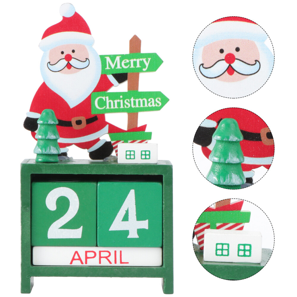 Decorative Calendar Tabletop Christmas Blocks Decorations Child