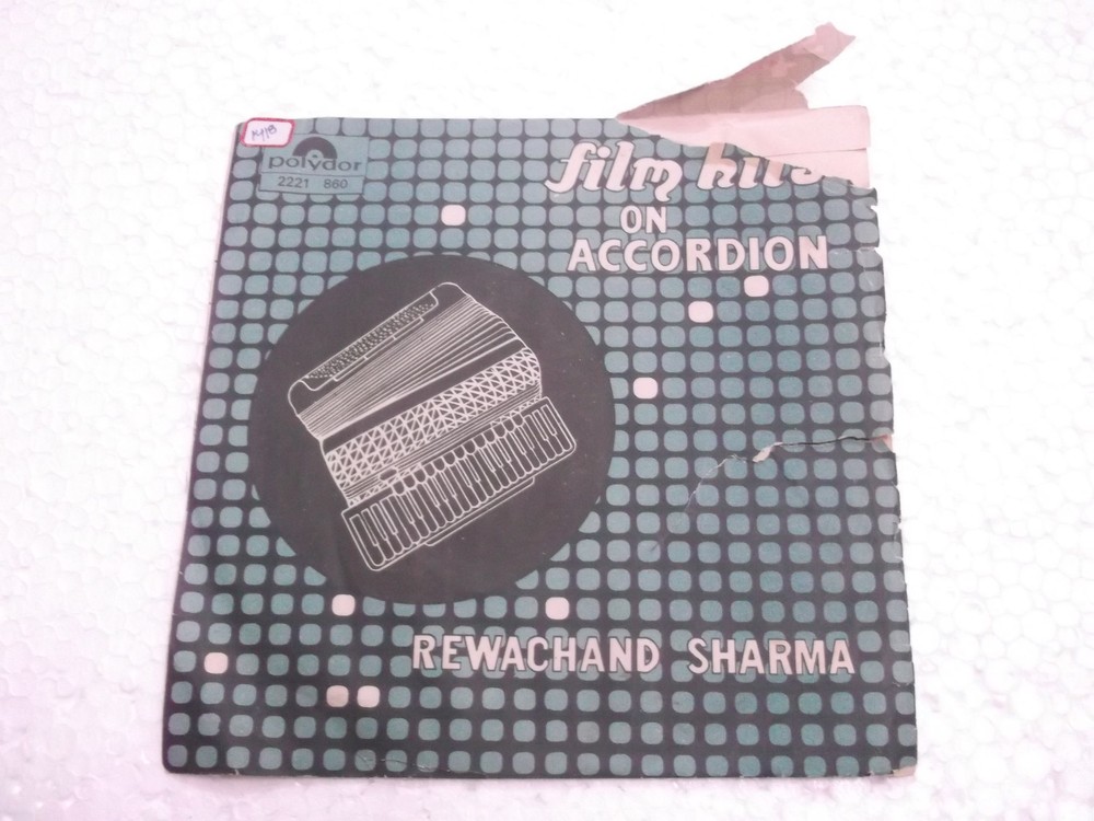 REWCHAND SHARMA  FILM HITS ON ACCORDION  BOLLYWOOD INSTRUMENTAL  rare EP vg+