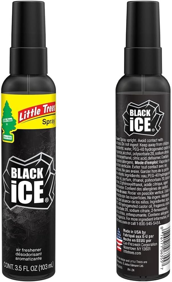 Little Trees Black Ice Air Freshener Spray 3.5oz Refreshing Scent