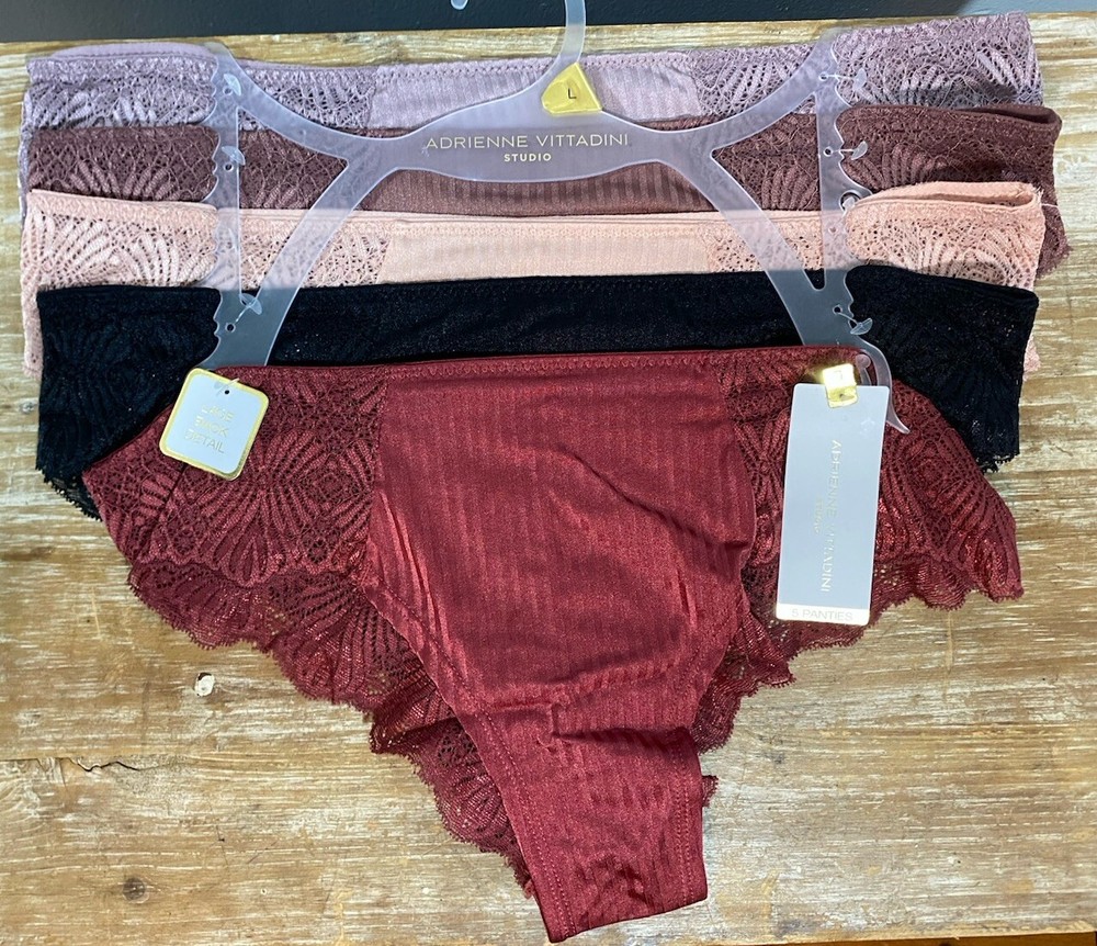 ADRIENNE VITTADINI 5 Pack Back Lace Panties Size Large