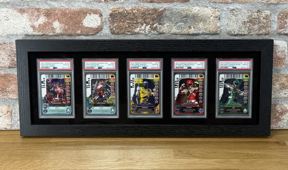 PSA Graded Wall or Desk Mounted Display Black Frame (Holds 5 Graded Cards)