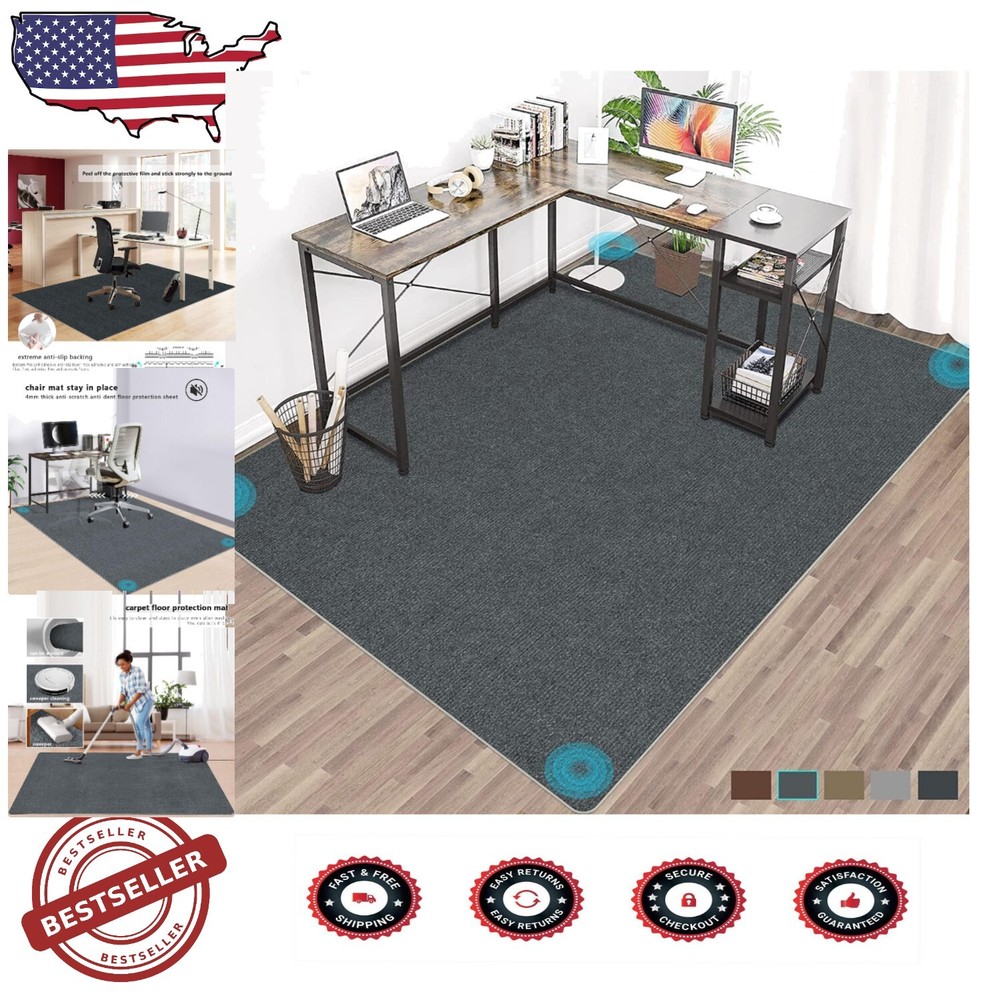 Dark Grey 55x63 Chair Mat for Carpets and Hardwood Floors  