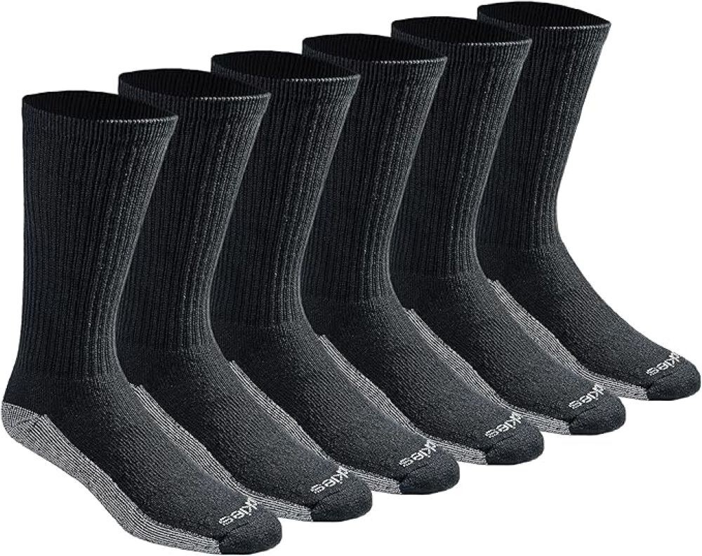 Dickies Men's Dri-Tech Moisture Control Crew Socks, Size Large 9-12