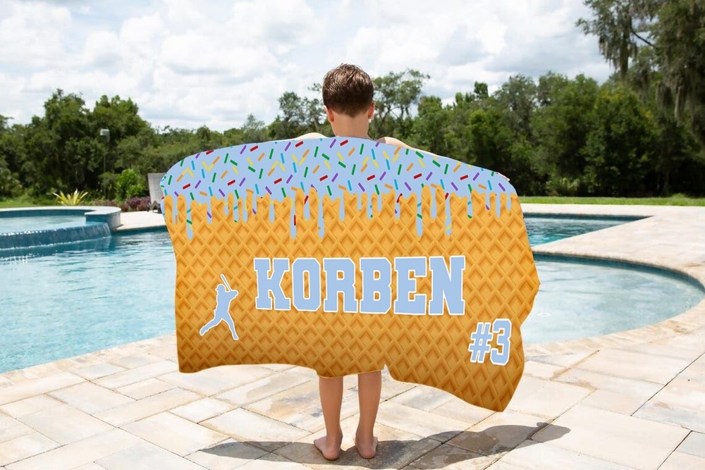 Colorful Boys Beach Towel for Summer Camp Pool Team Gift