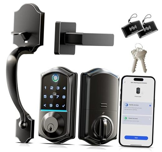 Smart Keyless Entry Fingerprint Front Door Lock with App Control