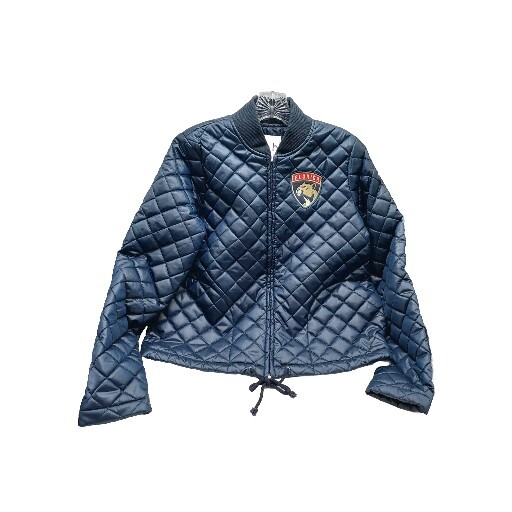 Florida Panthers Touch A Milano Women's Zip Quilted Puffer Jacket Blue Small
