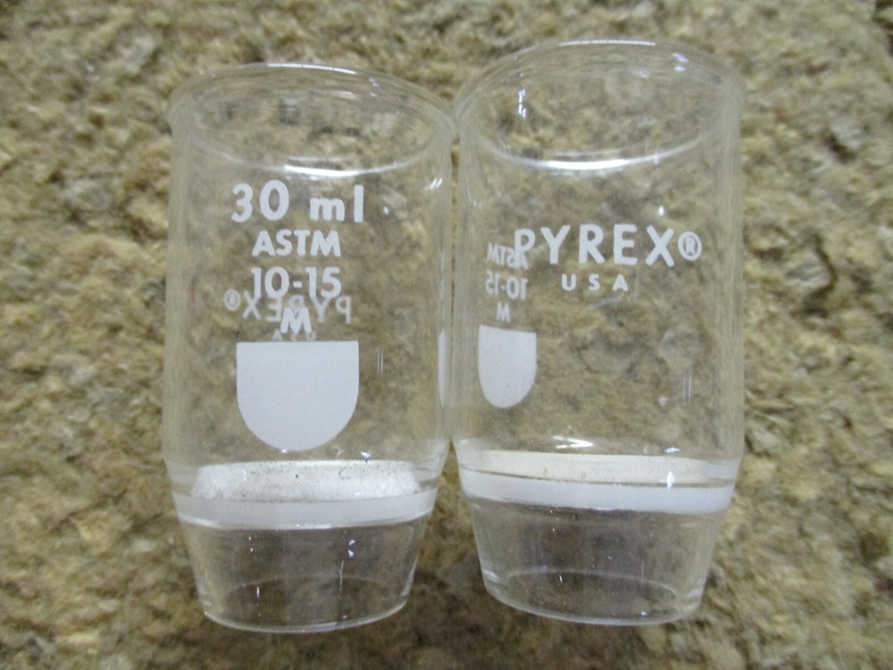 Lot of 2 Pyrex 30mL Gooch Crucibles with Fritted Disc ASTM 10-15 M