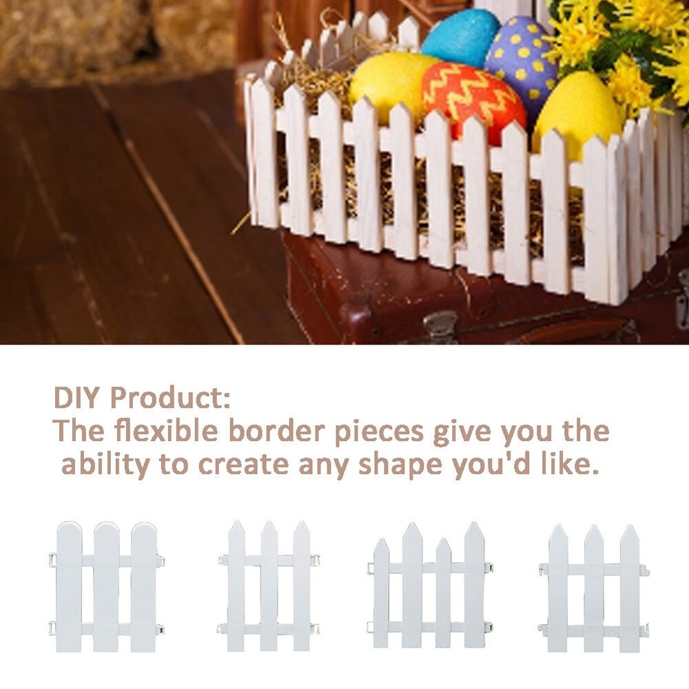 1-4pcs Christmas Tree Fence White PVC Fence Garden Guardrail Surround Fence